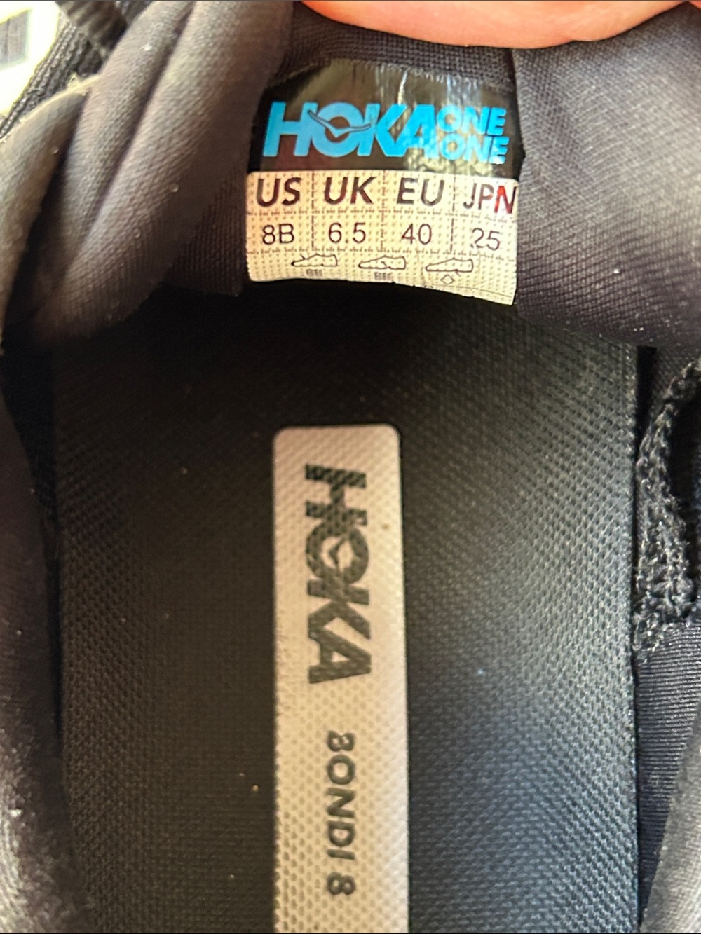 Used women’s Hoka Black Athletic Running Shoes with White Logo - Picture 11 of 11